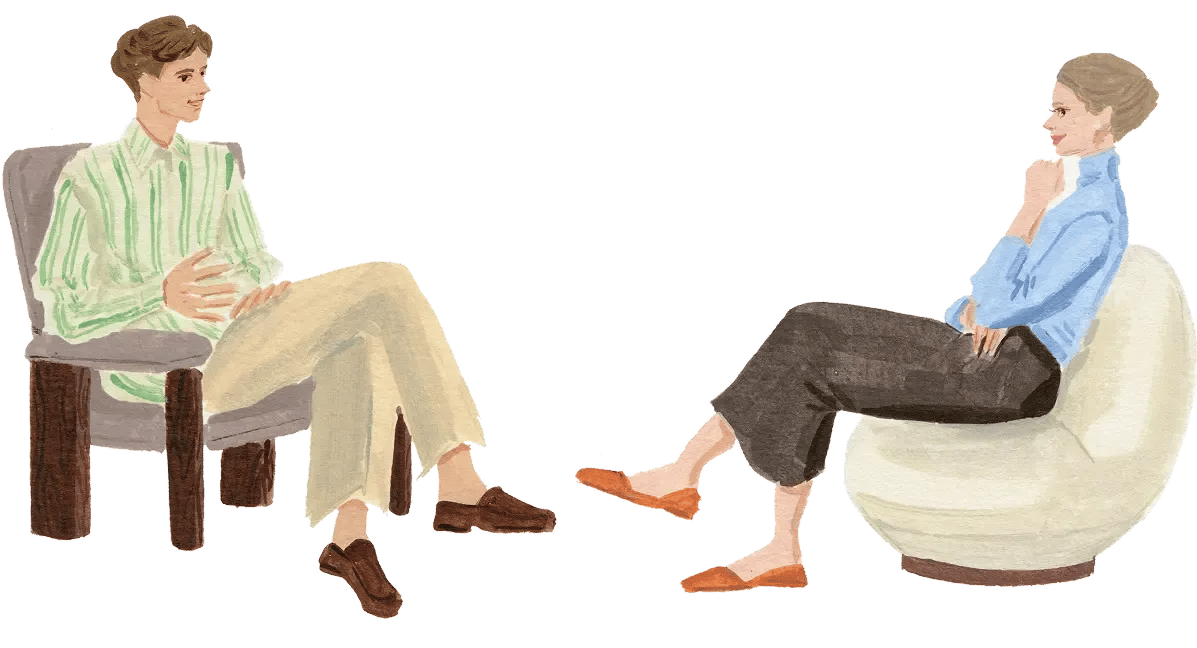 Illustration of a provider talking with a patient
